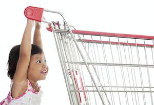 boodschappen doen met de kinderen