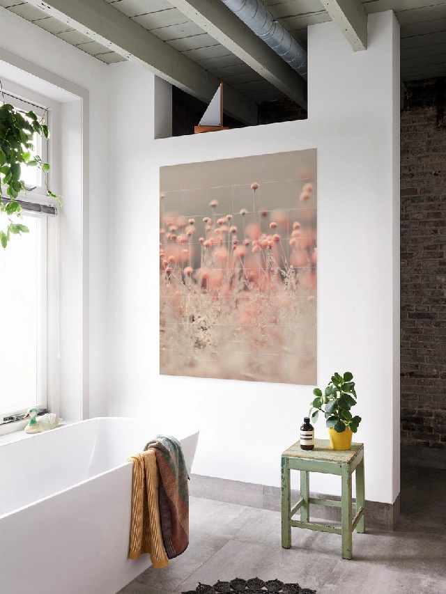 Wilde bloemen poster roze